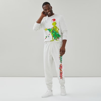 Pantalon de jogging festif Grincheux pour hommes - Mélange Avoine Pâle