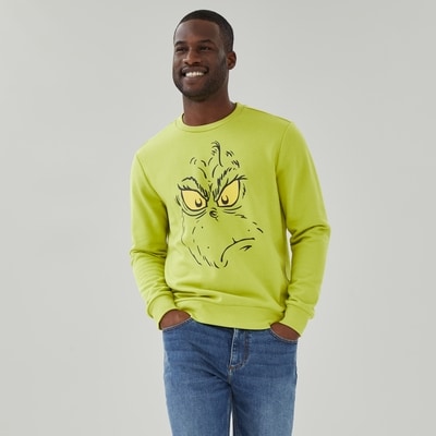 Chandail imprimé festif Grincheux pour hommes - Vert