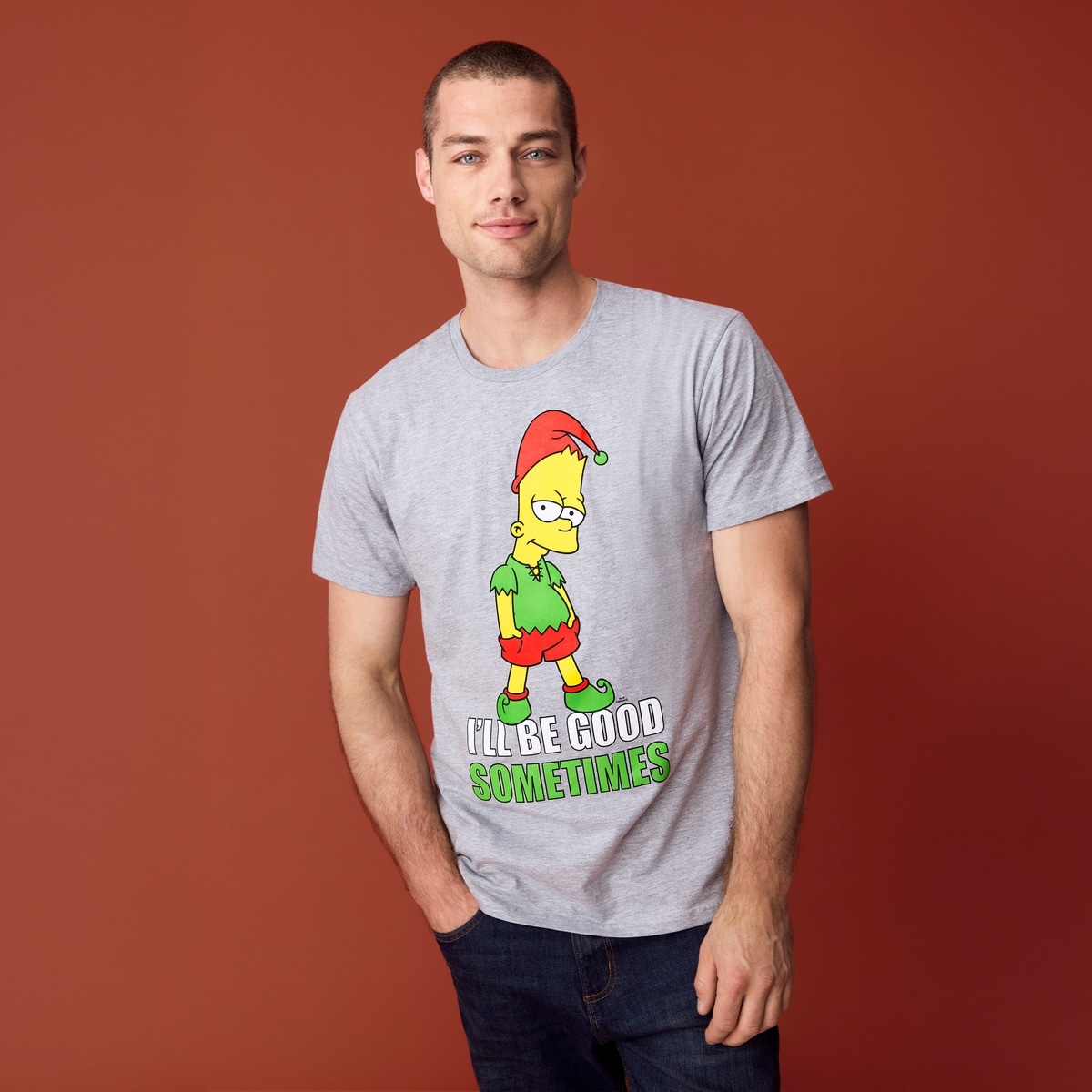 T-shirt imprim festif Bart des Simpsons, hommes