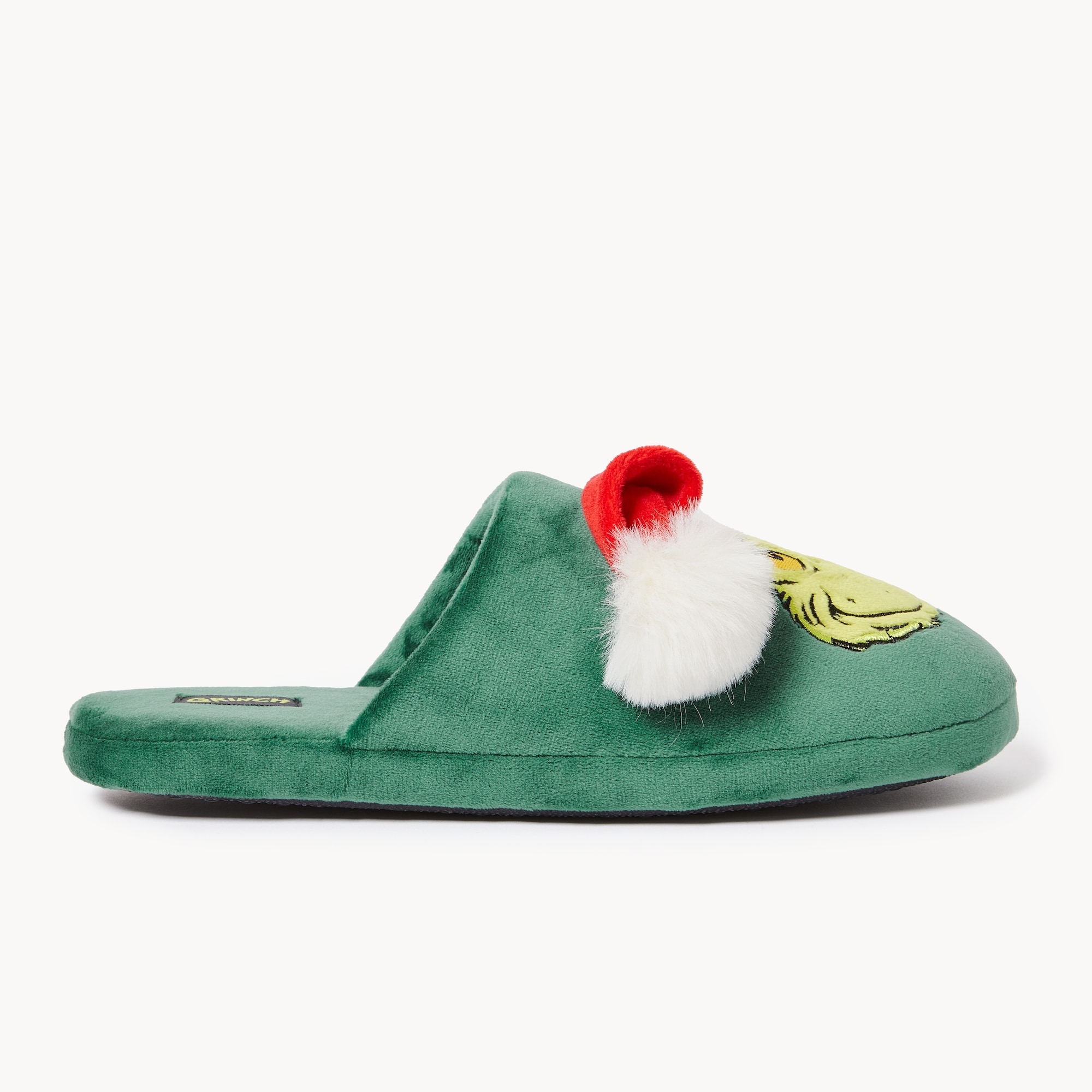 Chaussons Fantaisie Grinch De Noël Pour Homme - 3D En Fausse Fourrure, Semelle Textile à Pois Rouges, Idée Cadeau Humoristique
