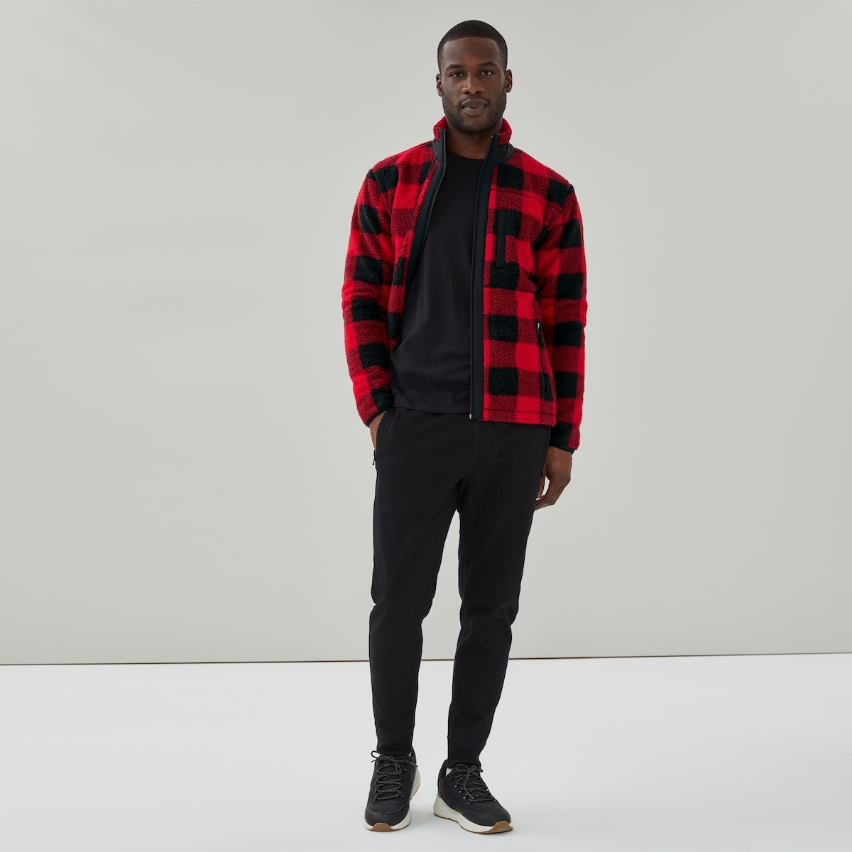 Veste  carreaux  fermeture clair en molleton