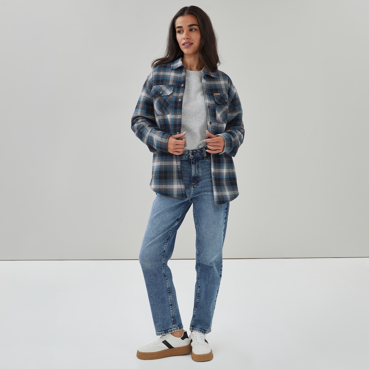 Veste-chemise double en flanelle Matix - Marine Fonc