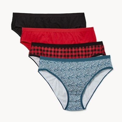 Ens. 4 culottes hautes en coton biologique Femmes+ - Noir