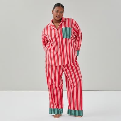 Women+ JF x Jessi Striped Sleep Set - Light Red