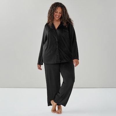 Women+ Velour Sleep Set - Black