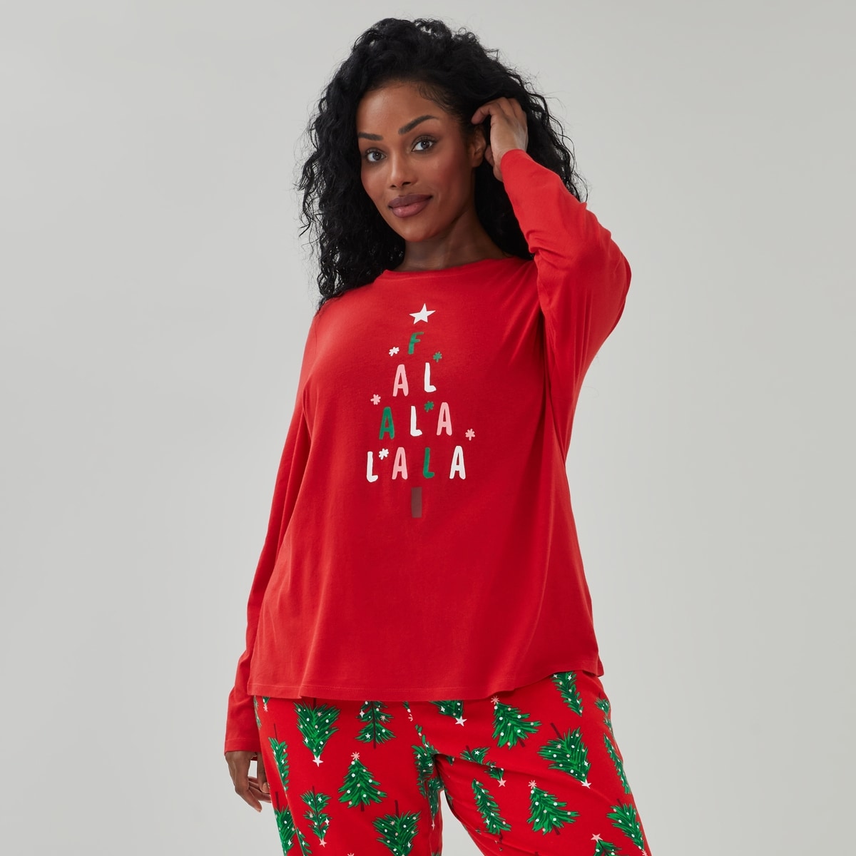 Women+ Graphic Long Sleeve Sleep Top - Red