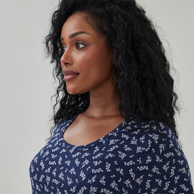 Chemise de nuit imprimée Femmes+ - Bleu Foncé