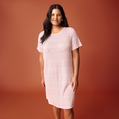 Women+ Printed Sleep Dress - Pastel Pink