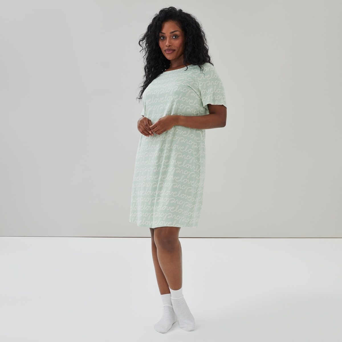 Chemise de nuit imprime Femmes+ - Vert Ple