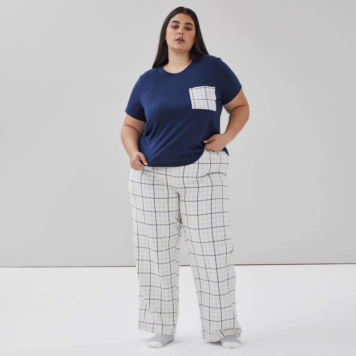 Women+ Flannel Sleep Pant Set - Pale Blue