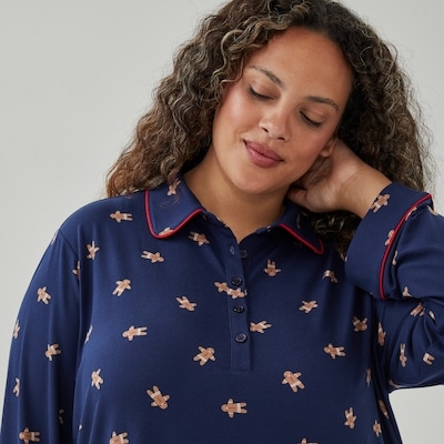 Women+ Festive Printed Lush Sleep Dress - Dark Navy