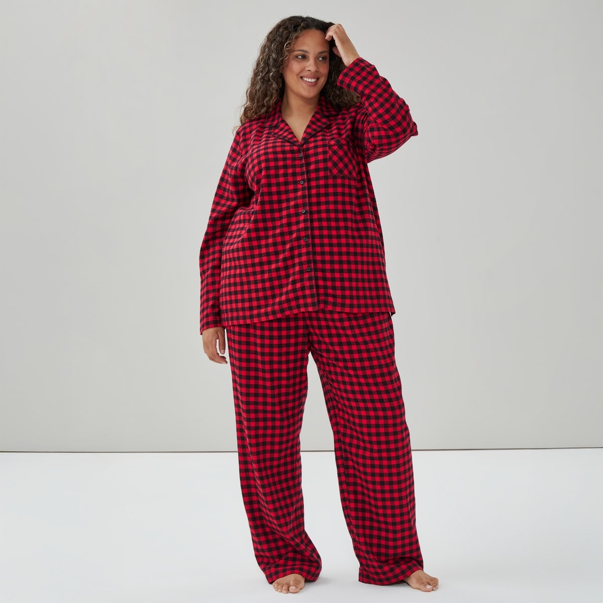 Women+ Flannel Sleep Set - Dark Red