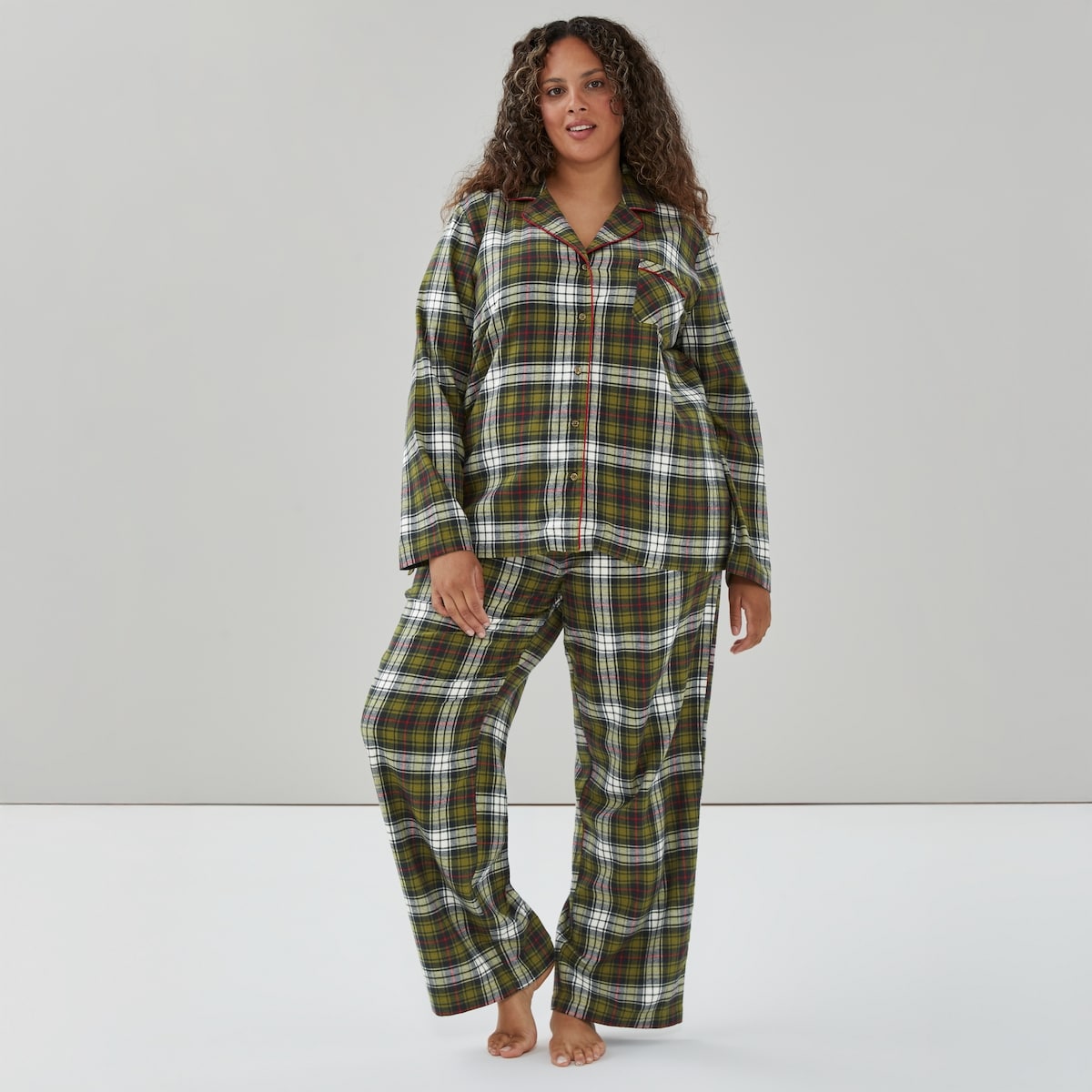 Women+ Flannel Sleep Set - Olive