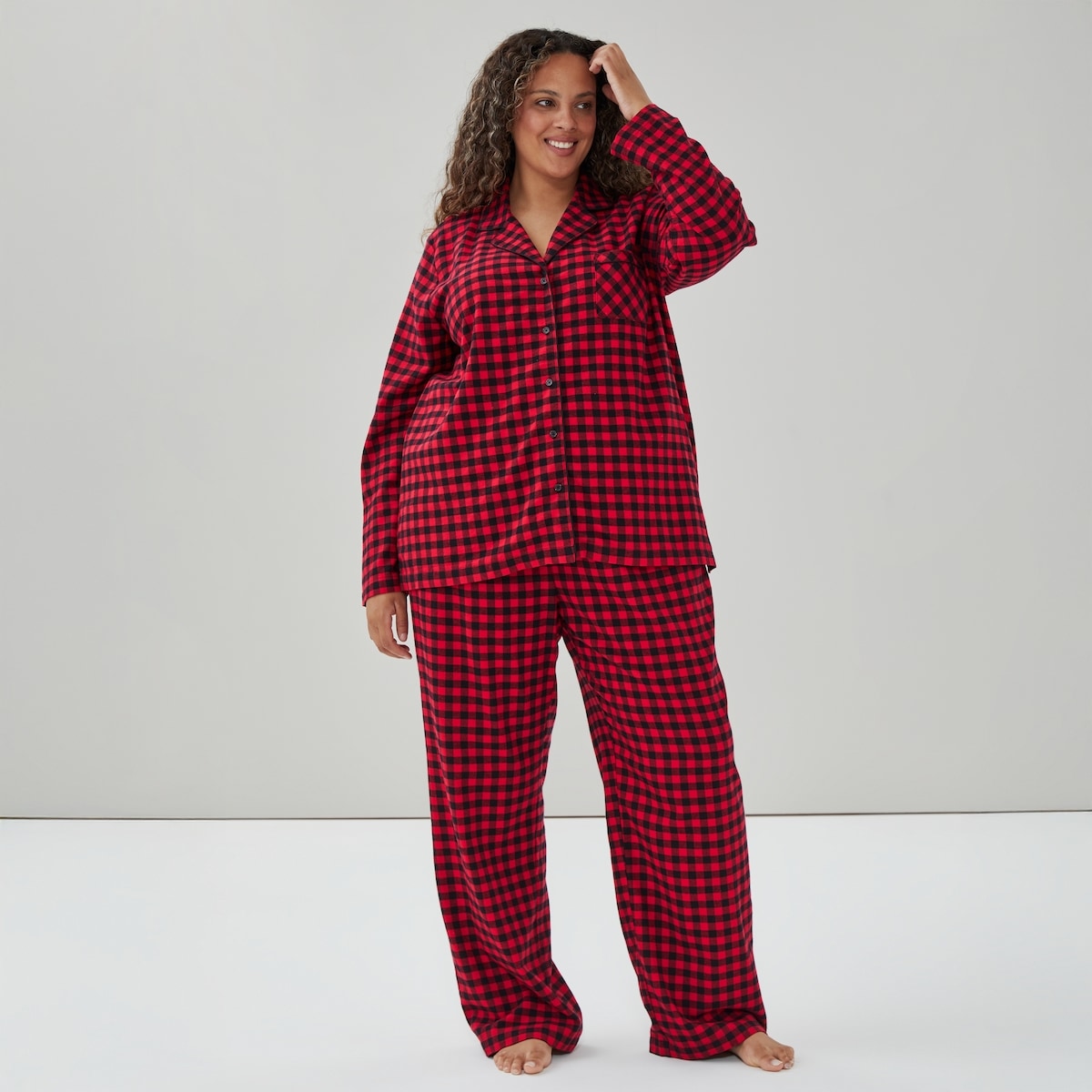 Women+ Flannel Sleep Set - Dark Red