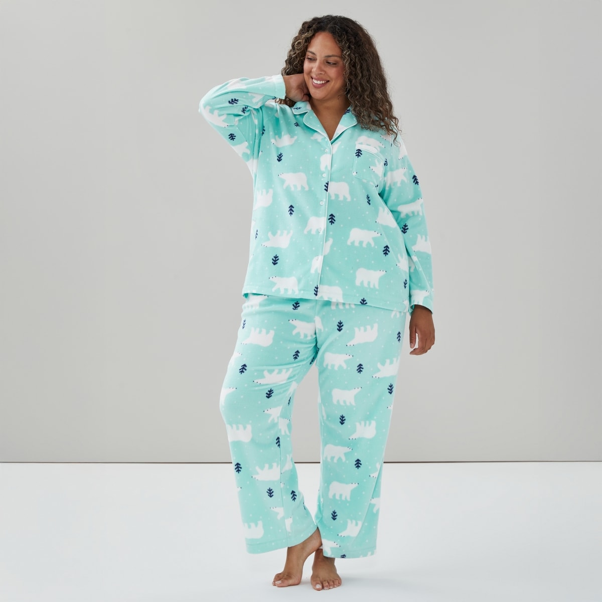 Women+ Festive Printed Sleep Set - Light Blue