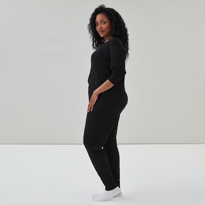Women+ Waffle Knit Sleep Pant - Black