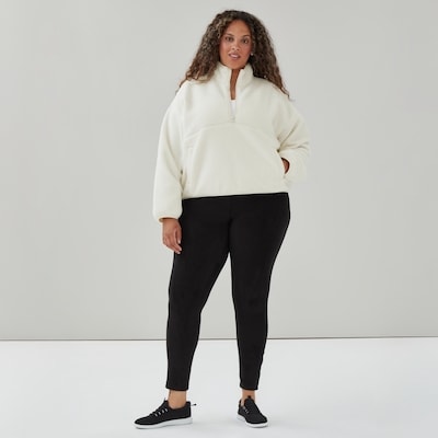 Women+ Active Half-Zip Cropped Sweatshirt - Cream