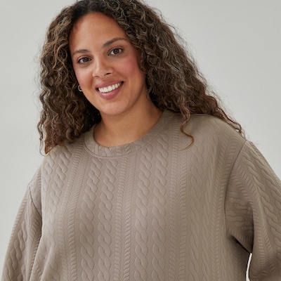 Women+ Active Quilted Sweatshirt - Light Brown