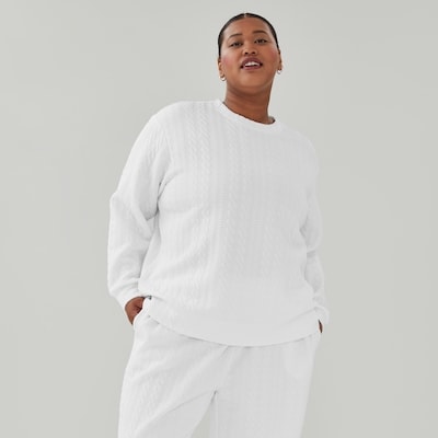 Women+ Active Quilted Sweatshirt - White