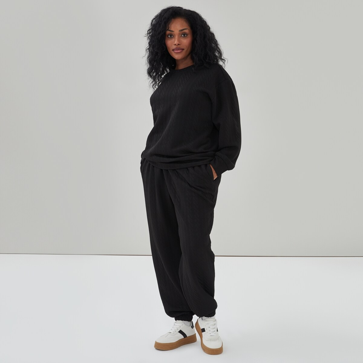 Chandail en molleton sport matelass Femmes+ - Noir