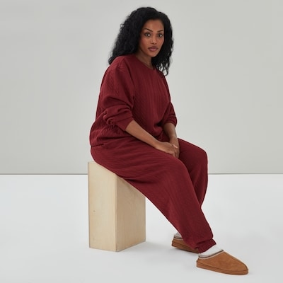 Women+ Active Quilted Sweatpant - Burgundy