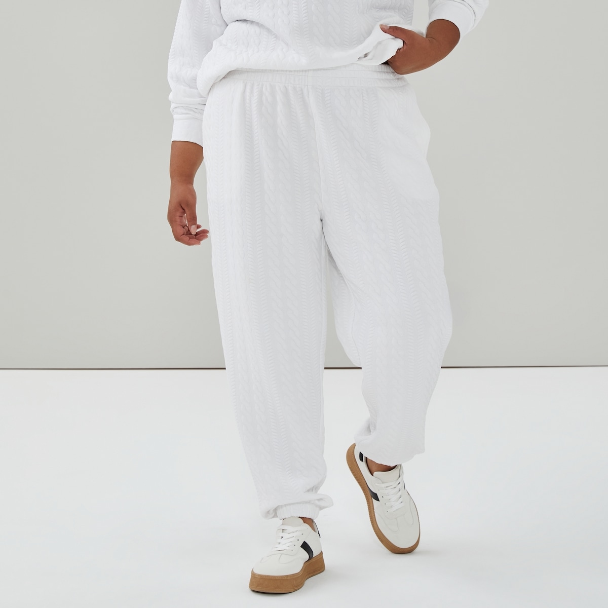 Pantalon en molleton sport matelass Femmes+ - Blanc