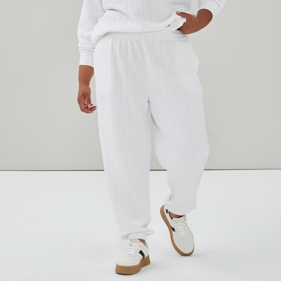 Pantalon en molleton sport matelassé Femmes+ - Blanc