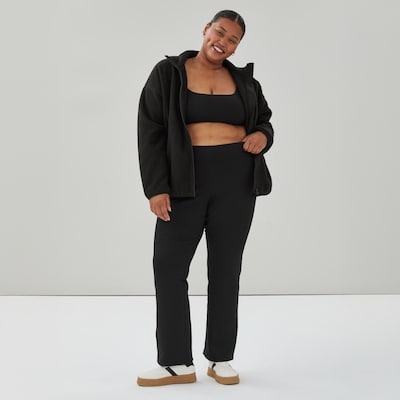 Women+ Active Fleece Straight Pant - Black