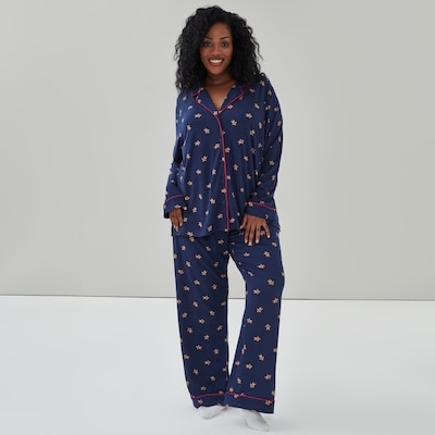 Women+ Festive Printed Lush Sleep Shirt - Dark Navy