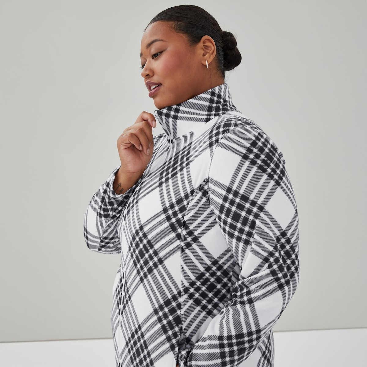 Women+ Active Printed Microfleece Jacket - White