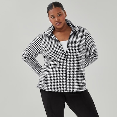 Veste sport imprimée en micromolleton Femmes+ - Noir