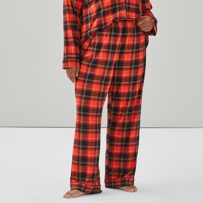 Pantalon de nuit festif luxueux imprimé Femmes+ - Rouge Foncé