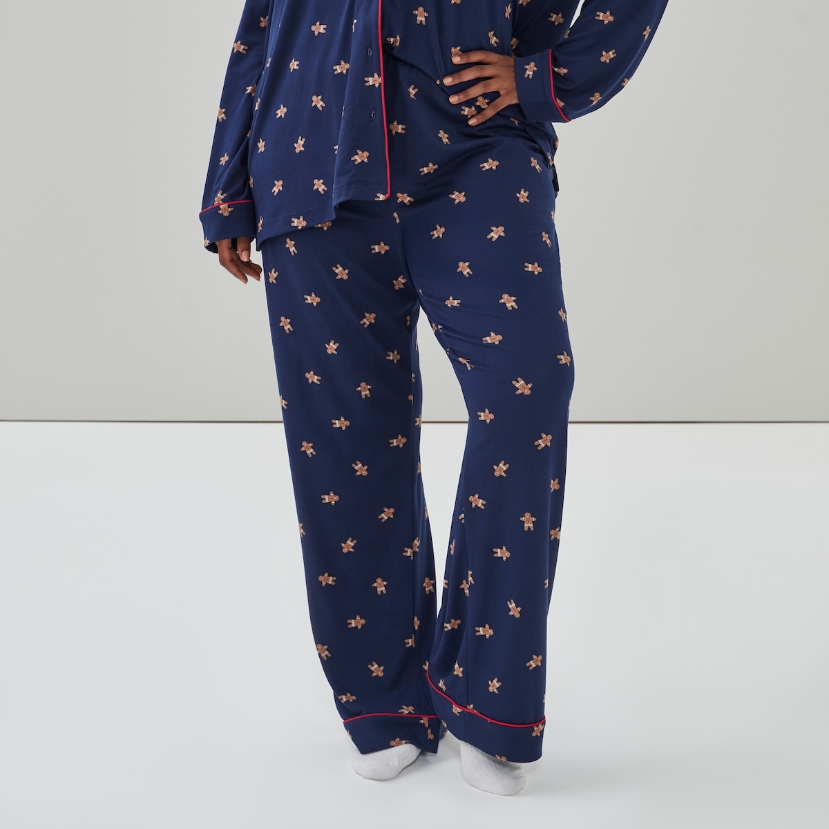 Women+ Festive Printed Lush Sleep Pant - Dark Navy
