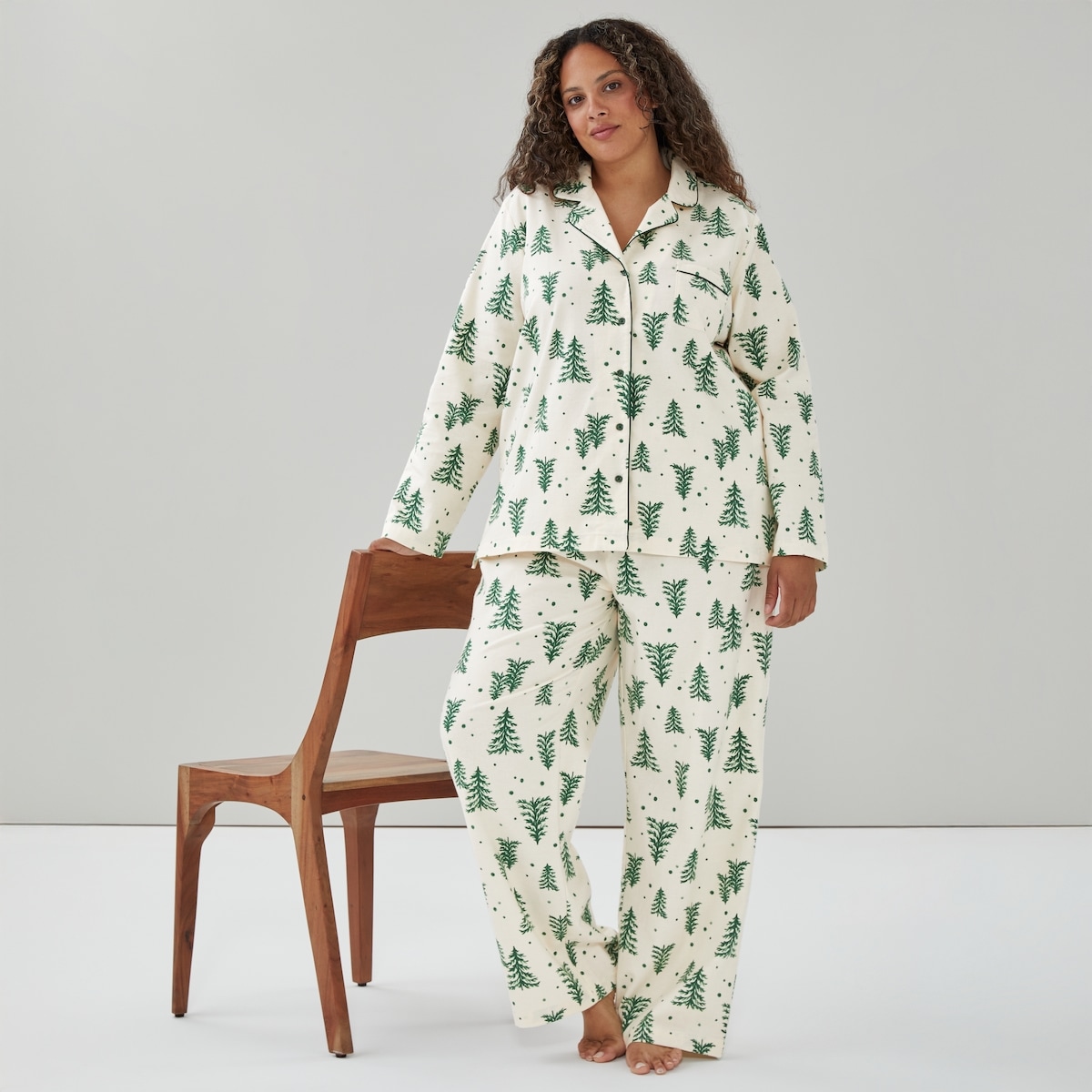 Women+ Flannel Sleep Set - Cream