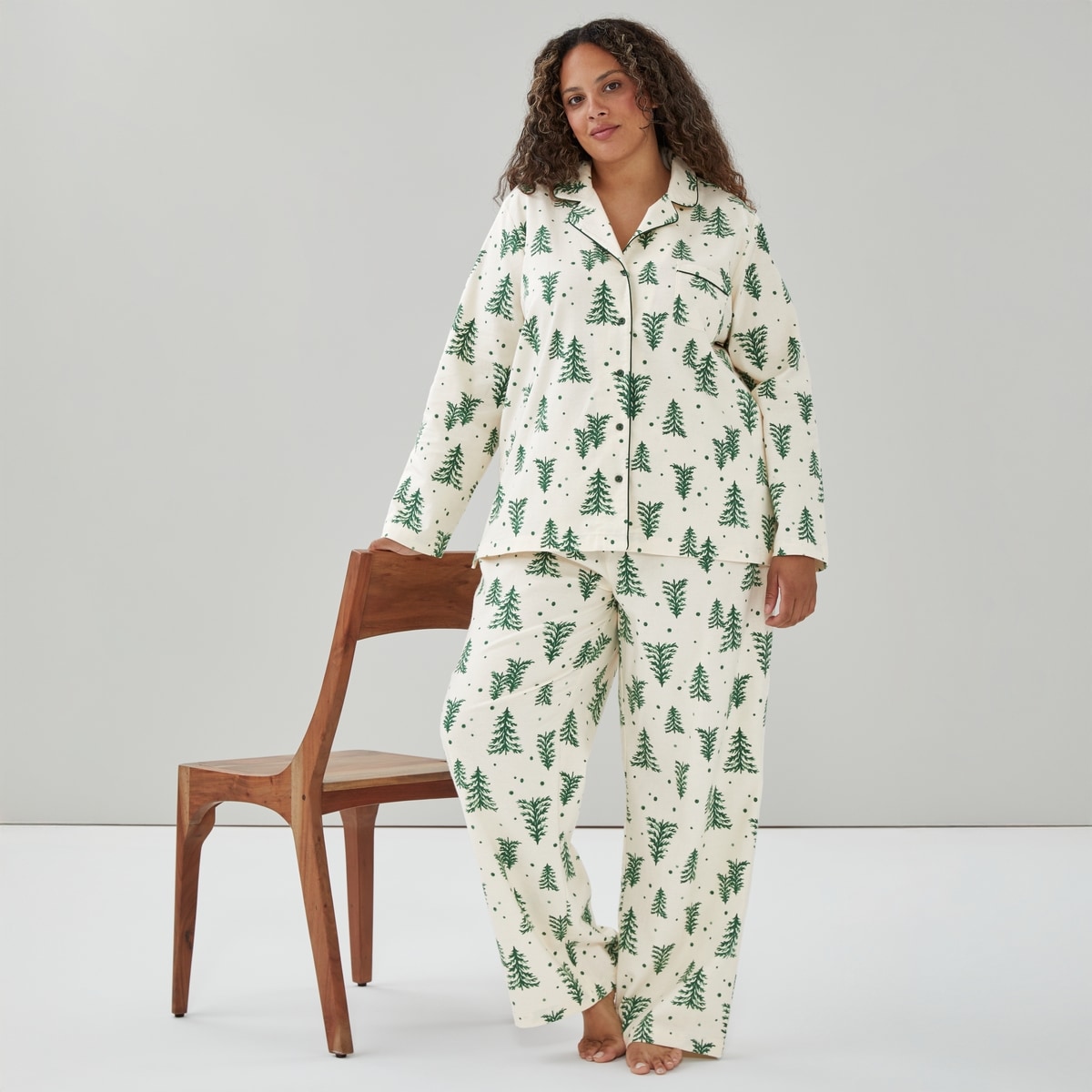 Women+ Flannel Sleep Set - Cream