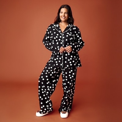 Women+ Flannel Sleep Set - Black