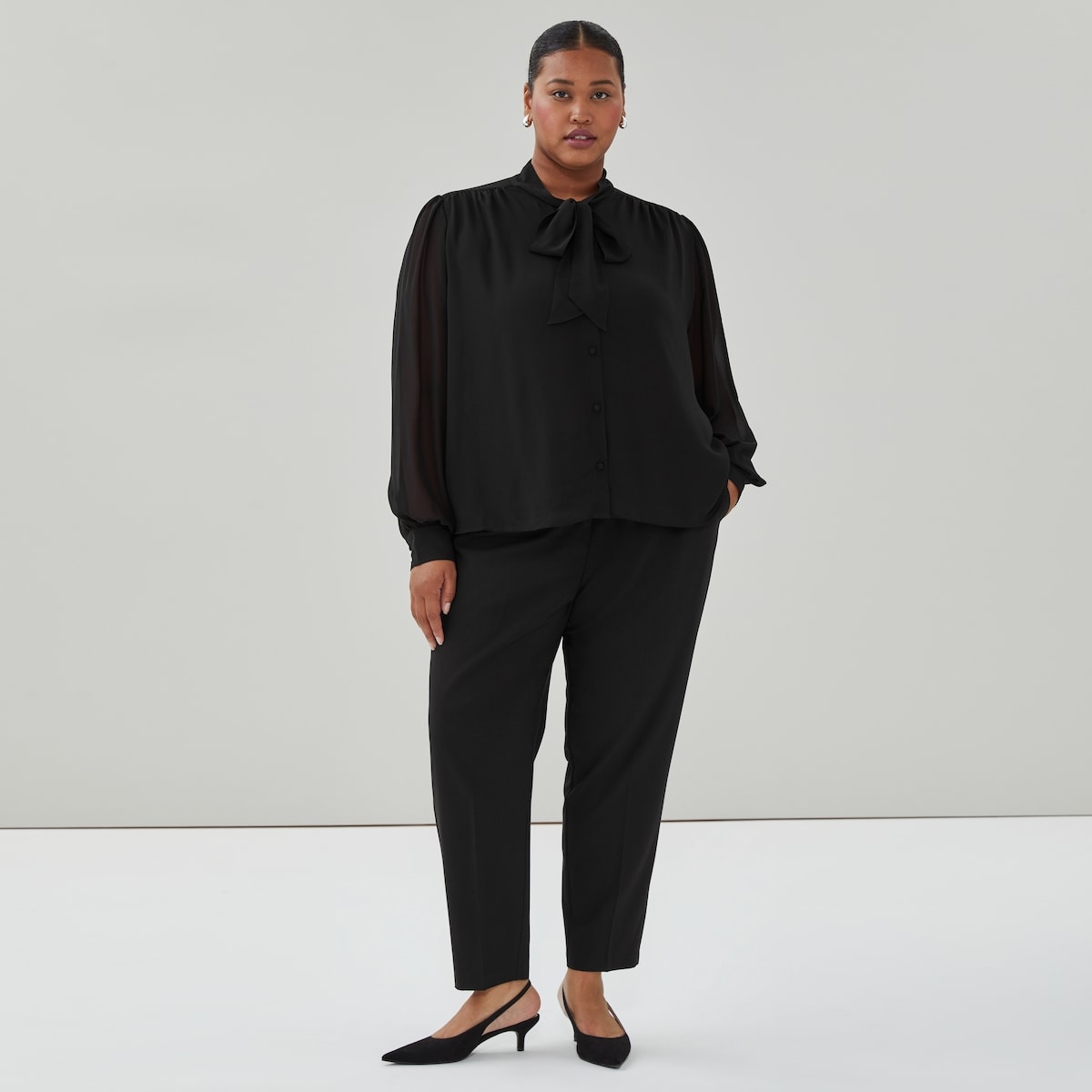 Blouse  boucle en mousseline Femmes+ - Noir Jf