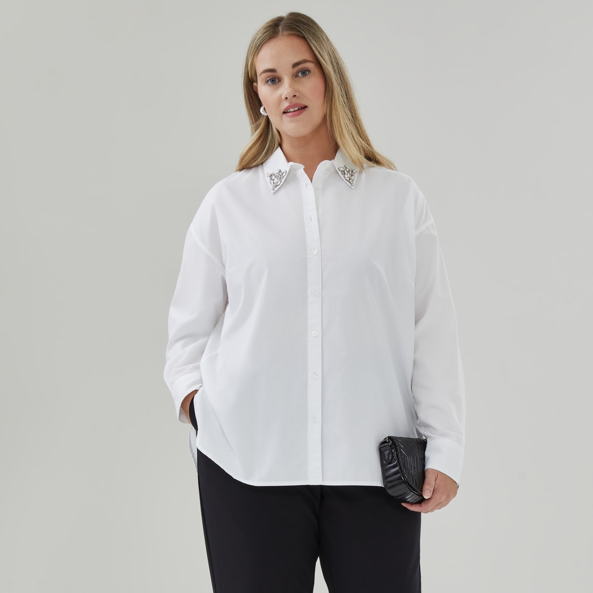 Chemise en popeline  col dcor Femmes+