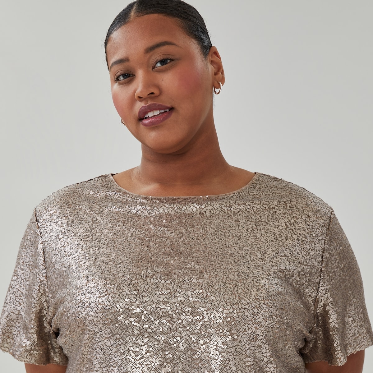 Women+ Sequin T-Shirt - Dark Gold