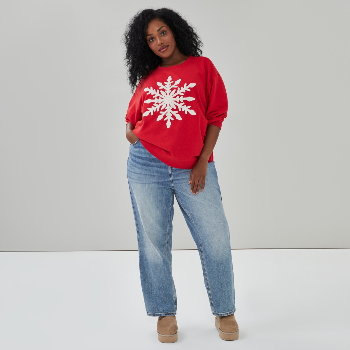 Chandail en molleton en chenille Femmes+, flocons