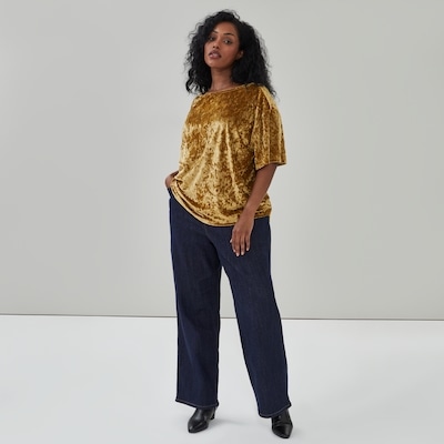 T-shirt en velours froissé Femmes+ - Bronze Foncé