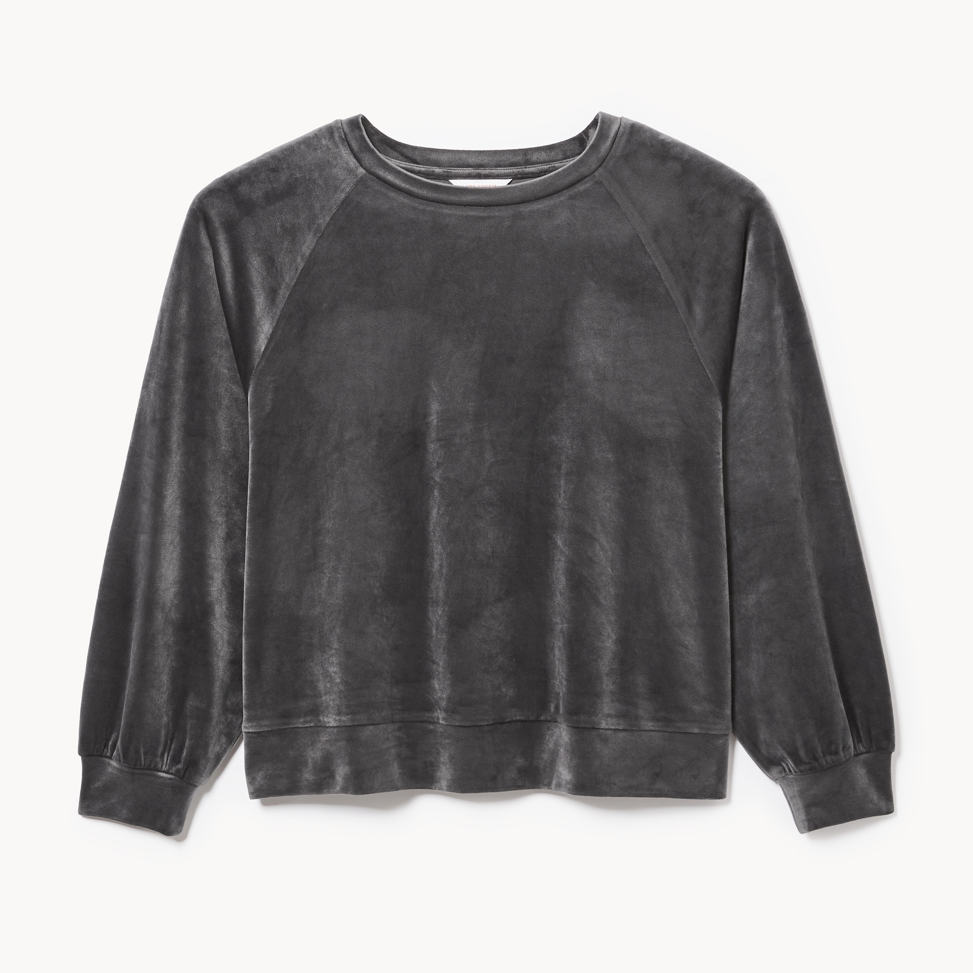 Women+ Velour Crew Neck Pullover in Ash Grey from Joe Fresh