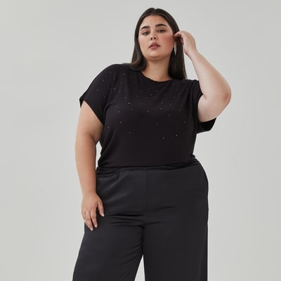 T-shirt décoré Femmes+ - Noir JF