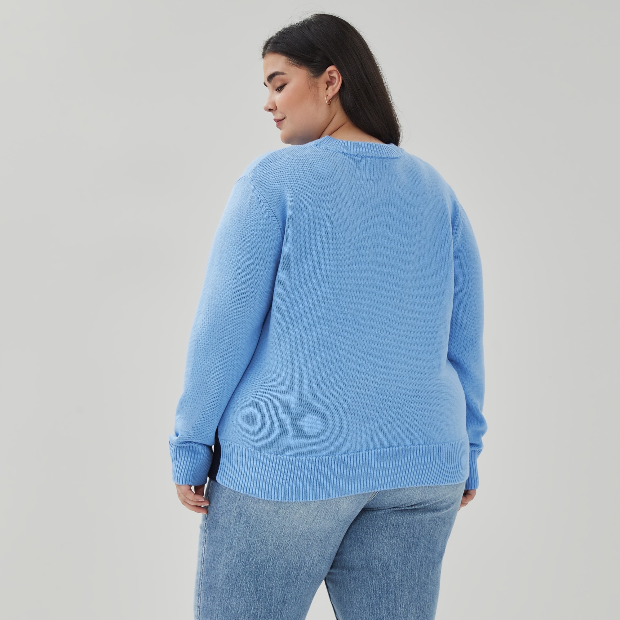Women+ Festive Mountain Knit Sweater in Light Blue from Joe Fresh