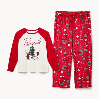Ensemble pyjama festif Femmes+, Snoopy de Peanuts - Rouge