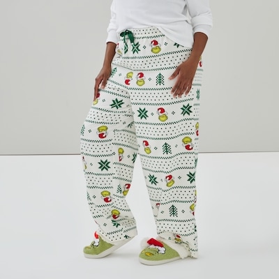 Women+ Grinch Festive Sleep Pant - Cream
