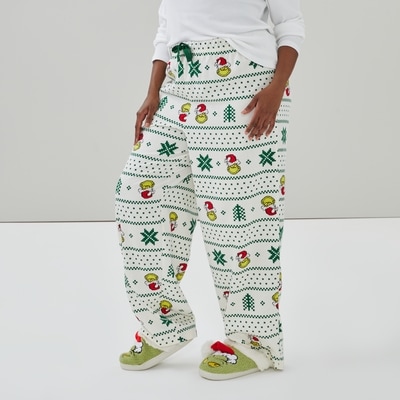 Women+ Grinch Festive Sleep Pant - Cream