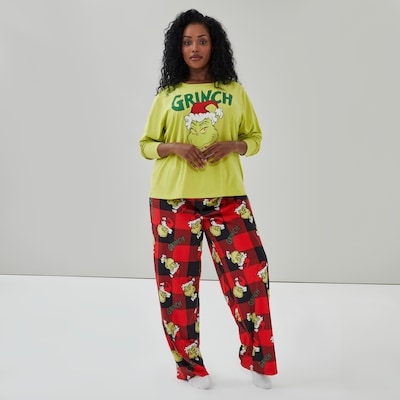 Women+ Grinch Festive Sleep Set - Green
