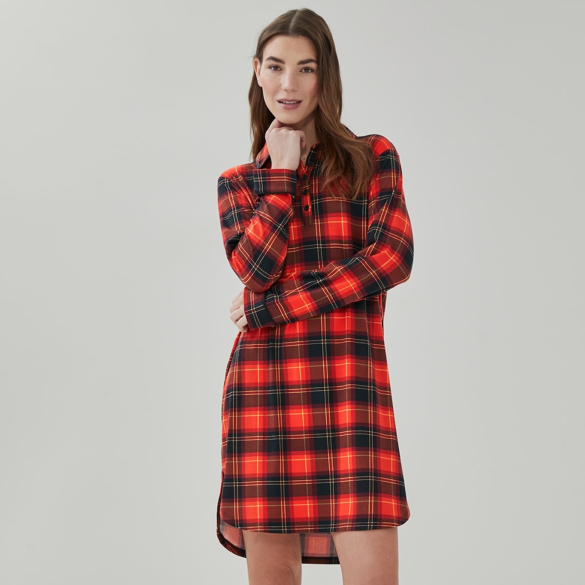 Robe de nuit festive luxueuse imprime - Rouge Fonc