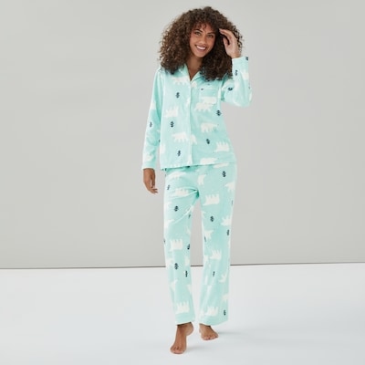 Festive Printed Sleep Set - Light Blue
